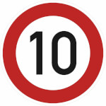 Verkehrsschild Zulässige Höchstgeschwindigkeit 10 km/h VZ: 274-10