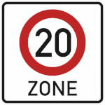 Verkehrsschild Begin einer Tempo 20-Zone VZ: 274.1-20