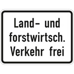 Verkehrszeichen - StVO Land- und forstwirtschaf. Verkehr frei