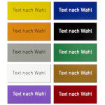 Individuell gefertigtes Thermograv-Schild zum Einschieben und Text nach Wahl