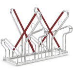 WSM Fahrradständer mit Anlehnbügel 2514 XBF 4 Einstellplätze zweiseitige Radeinstellung