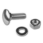 Montageset zum Anbringen von Schildern an Rohrschellen 2 Flachrundschrauben mit Vierkantansatz M 6 x 16