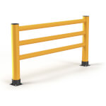 Fußweg-Begrenzung Dreifachplanke elastisches Rammschutz-System zur Sicherung von Fußwegen