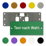 Kennflex Metall Schilderträger Set mit individuel gefertigtem Thermograv-Schild mit Bohrungen zum Aufnieten