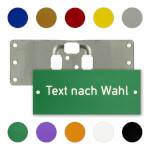 Kennflex Metall Schilderträger Set mit individuel gefertigtem Thermograv-Schild mit Bohrungen zum Aufnieten