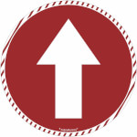 Hinweisschild, Bodenmarkierung-Bitte Abstand halten!,