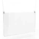SafeytMarking Hygieneschutzwand (Virenschutz) zur Deckenabhängung inkl. Befestigungssystem und Perlonseilen (198 cm Länge)