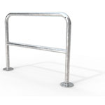 WSM Fahrrad-Anlehnbügel 9221 mit Knierohr zum Aufdübeln aus Stahl feuerverzinkt