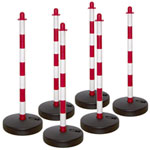 Kettenständer-Set Secur befüllbar Kunststoffpfosten, Farbe: rot/weiß