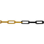 Absperrkette Secur Kunststoff Farbe: gelb/schwarz, Material: PE, Gliederstärke 6 mm