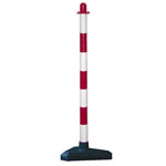 Kunststoff-Kettenständer Secur mit Zementfuß Pfosten: rot/weiß