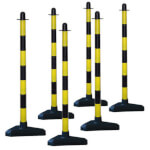 Kettenständer-Set Secur mit Zementfuß Pfosten: gelb/schwarz