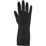 Asatex 3470 Chemikalienschutzhandschuh schwarz Neoprene/Latex Handschuh mit Baumwollbeflockung