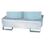 Auffangwannen ASECOS Stahlwanne für 2 Fässer à 200 Liter, verzinkt,