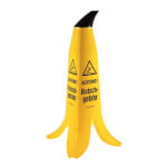 Warnaufsteller in Bananenoptik 4-seitig bedruckt: ACHTUNG! Rutschgefahr