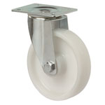 Transportgeräterollen, Lenkrolle, Gabel aus Stahlblech, verzinkt, zweireihiger Kugelkranz, Lauffläche Kunststoff, hohe Tragkraft, Rollenkorblager