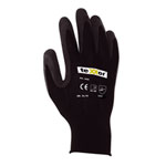 Texxor 2425 Feinstrickhandschuhe schwarz Montagehandschuh mit Latex-Beschichtung