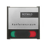 BOX Türschilder inkl. Frei / Besetzt-Anzeige Aluminiumrückplatte in Edelstahloptik, ABS-Kunststoffrahmen,