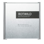 BOX Türschild grau in Edelstahloptik mit einer Abdeckung aus Sicherheitsglas