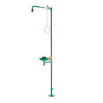 B-SAFETY ClassicLine Körper-Notdusche mit Augendusche und Auffangbecken