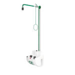 B-Safety ClassicLine Körper-Notdusche zur Wandmontage mit Augen-/Gesichtsdusche, Becken und Abdeckung