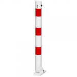 Stahl-Absperrpfosten rot/weiß mit Reflexstreifen