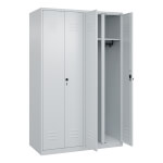 C+P Schwarz-Weiß-Spind Classic PLUS 4 Abteile mit Ablageboden und Garderobenstange