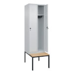C+P Spind Classic PLUS mit Bank 2 Abteile mit Ablageboden und Garderobenstange