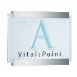 Clear Infotafel A4 zwei Sicherheitsglasscheiben mit zwei edlen Aluminiumhaltern