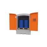 CEMO PE-Fassdepot, für die sichere Lagerung von 4x 200l Fässern,