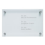 CRISTALLO Wegweiser aus Einscheiben-Sicherheitsglas, hochwertige Edelstahlhalter,