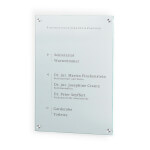 CRISTALLO Firmenschild Wegweiser rahmenloses Glasschild aus 1 x 8 mm Sicherheitsglas mit Edelstahlhalter