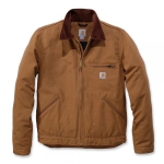 Carhartt Detroit Jacke braun mit Brusttasche, 2 Innentaschen, Reißverschluss mit Sturmklappe