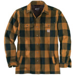 Carhartt Hubbard Sherpa Lined Shirt kariert braun schwarz gefütterte Hemdjacke ideal für kätere Tage