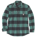 Carhartt Midweight Flannel L/S Plaid slate grün langärmliges Baumwollhemd