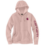 Carhartt Clarksburg Damen Sweatshirt Hoodie ash rosa Hoodie mit Handwärmtaschen und langen Ärmeln