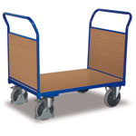Transportwagen VARIOFIT  Doppel-Stirnwandwagen, pulverbeschichtet enzianblau,