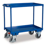 VARIOfit® Tischwagen Transportwagen mit Stahlrahmen und 2 Ladeflächen, waagerechter Schiebegriff,