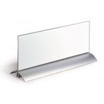 Durable Desk Presenter de Luxe Tischaufsteller hochwertiges Acrylglas mit Aluminiumfuß, einfaches Klemmsystem