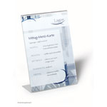 Präsentationsständer aus stabilem, glasklaren Polystyrol, rutsch- und standfest,