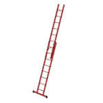 Munk Sprossen-Schiebeleiter aus GFK, zweiteilig Sprossenanzahl 2 x 8, Arbeitshöhe 5,2 m