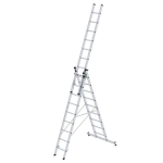 Munk Aluminium-Mehrzweckleiter, 3-teilig 3 x 9 Sprossen, Arbeitshöhe 7,8 m