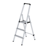 Günzburger Steigtechnik ML Aluminium-Stufenstehleiter 3 Stufen, Arbeitshöhe 2,75 m