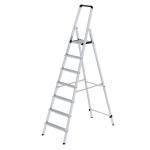 Günzburger Steigtechnik ML Aluminium-Stufenstehleiter 7 Stufen, Arbeitshöhe 3,75 m