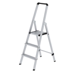 Günzburger Steigtechnik ML Aluminium-Stufenstehleiter 3 Stufen, Arbeitshöhe 2,75 m, Aluminium eloxiert