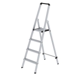 Günzburger Steigtechnik ML Aluminium-Stufenstehleiter 4 Stufen, Arbeitshöhe 3,0 m, Aluminium eloxiert
