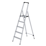 Günzburger Steigtechnik ML Aluminium-Stufenstehleiter 5 Stufen, Arbeitshöhe 3,25 m, Aluminium eloxiert