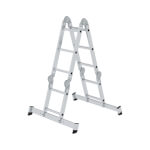 Munk Aluminium-Vielzweckleiter, 4-teilig 2 x 2 + 2 x 3 Sprossen, Arbeitshöhe 4,0 m