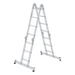 Günzburger Steigtechnik Aluminium-Vielzweckleiter, 4-teilig 2 x 3 + 2 x 4 Sprossen, Arbeitshöhe 5,3 m