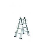 Günzburger Steigtechnik Aluminium-Teleskopleiter, 4-teilig 4 x 4 Sprossen, Arbeitshöhe als Anlegeleiter: 3,6 - 5,3 m